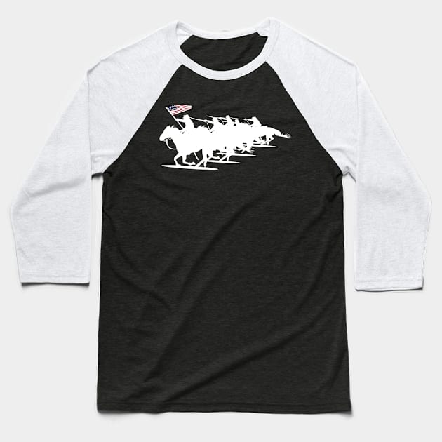 Army - Cavalry Charge - White Silhouette Baseball T-Shirt by twix123844